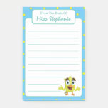 Cute Blue Bird With Polka Dots Teacher Name Post-it Notes