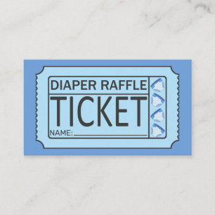 Cute Blue Black Diaper Baby Shower Raffle Tickets