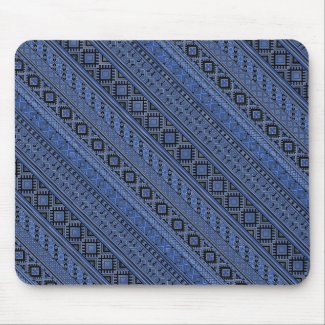 Cute blue black Ukrainian ornament stripes