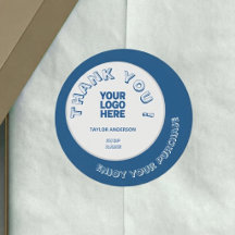 Cute Blue Blue Business Thank you Sticker
