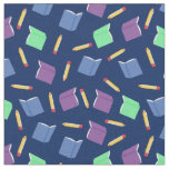 Cute Blue Books Fabric