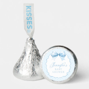 Cute blue bow ribbon sweet baby boy shower hershey®'s kisses®