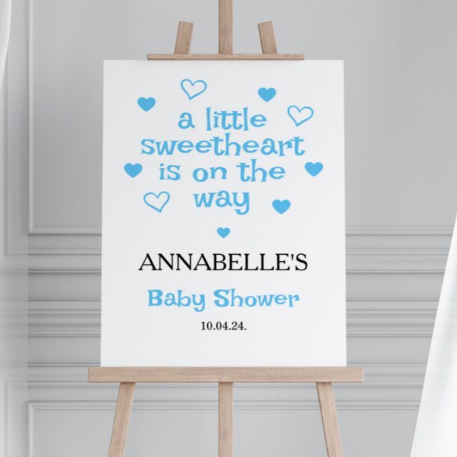 Cute Blue Boy Baby Shower Welcome Foam Board (Creator Uploaded)