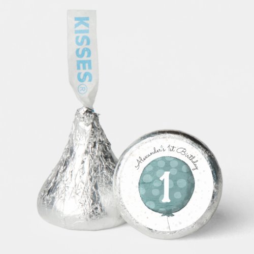 Cute Blue Boy First Birthday Party Chocolate Hersheys Kisses