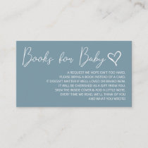 Cute Blue Boys Baby Shower Books Request Enclosure Card