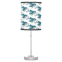Cute Blue Boys Ocean Whale Table Lamp