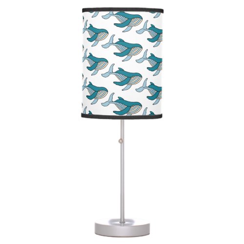 Cute Blue Boys Ocean Whale Table Lamp