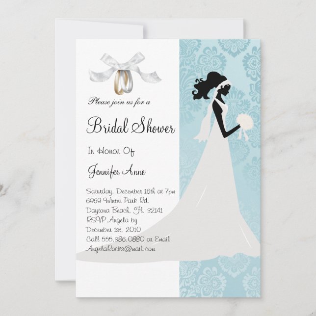 Cute Blue Bridal Shower Invite (Front)