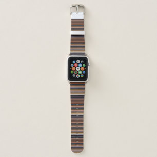 Cute blue brown stripes apple watch band