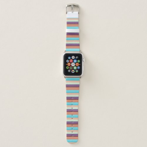 Cute blue brown stripes  apple watch band