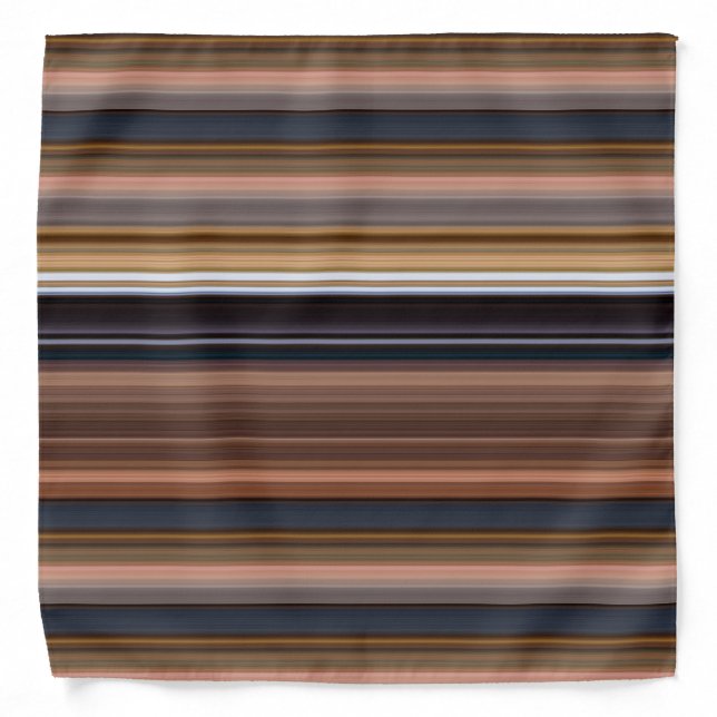 Cute blue brown stripes bandana (Front)