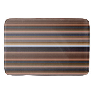 Cute blue brown stripes bath mat