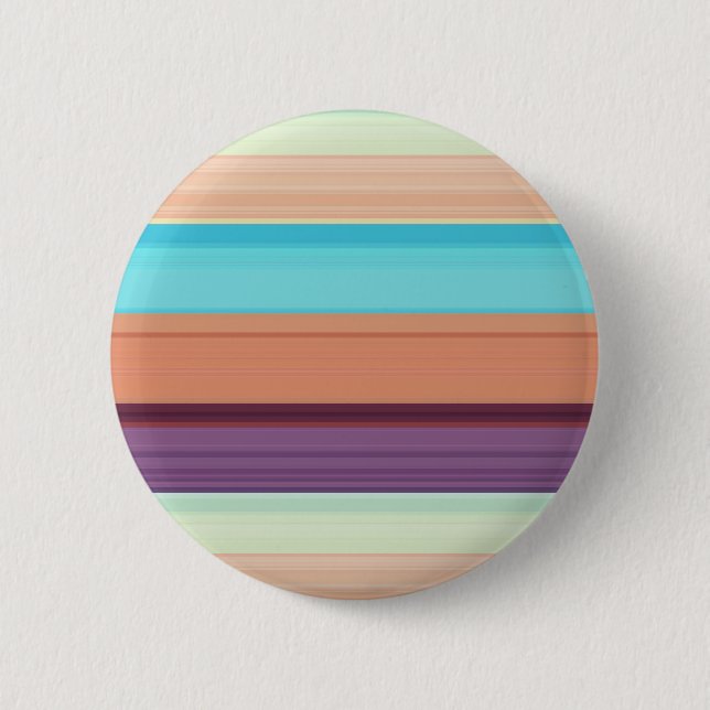 Cute blue brown stripes  button (Front)