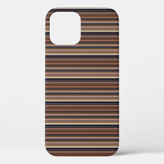 Cute blue brown stripes Case-Mate iPhone case (Back)