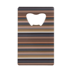 Cute blue brown stripes credit card bottle opener