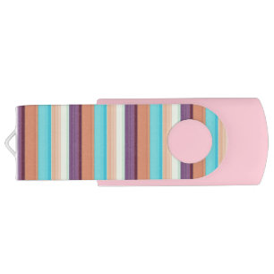 Cute blue brown stripes flash drive