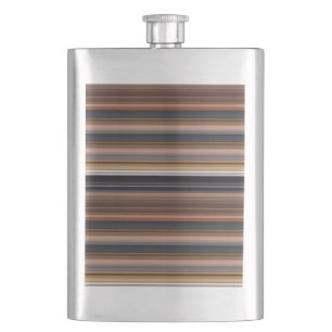 Cute blue brown stripes flask