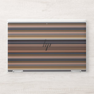 Cute blue brown stripes HP laptop skin