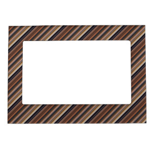 Cute blue brown stripes magnetic frame