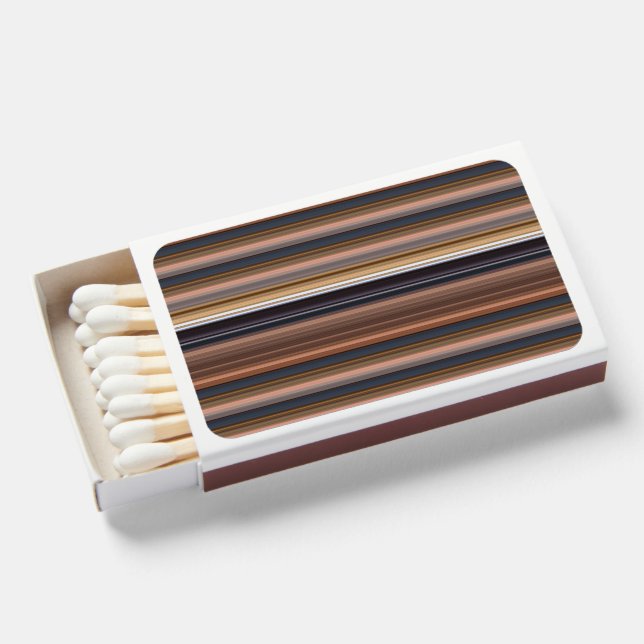 Cute blue brown stripes matchboxes (Front Open)