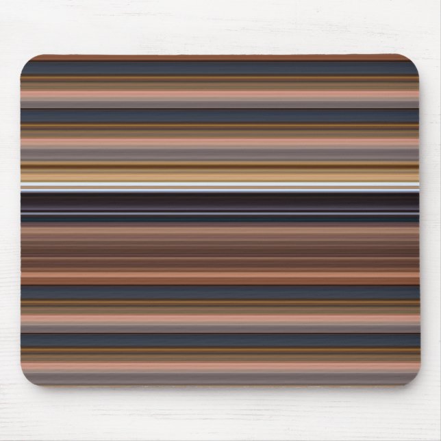 Cute blue brown stripes mouse pad (Front)