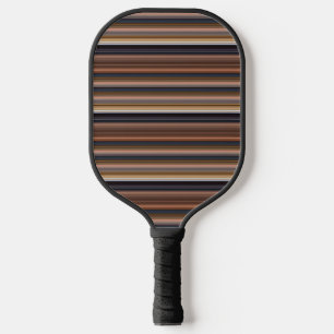 Cute blue brown stripes pickleball paddle