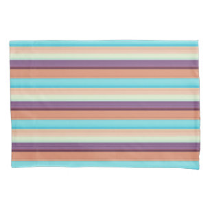 Cute blue brown stripes  pillow case