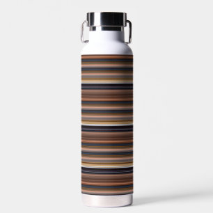 Cute blue brown stripes water bottle