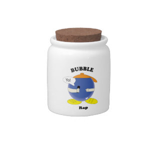Cute Blue Bubble Rapper Cartoon Character "Yo!" Candy Jar