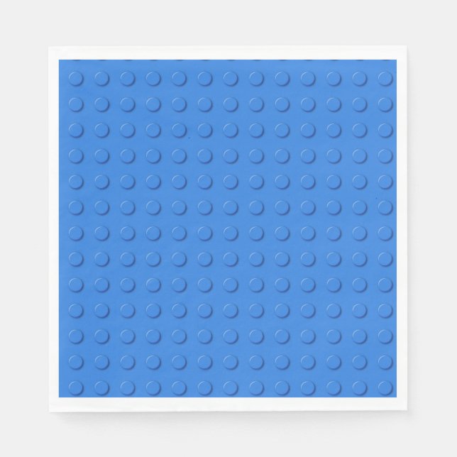 Cute Blue Building Brick Block Napkins (Front)