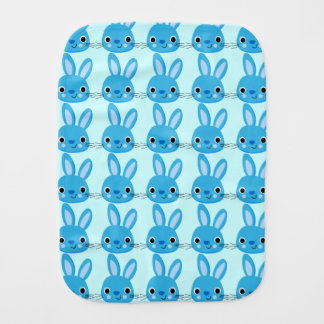 Cute Blue Bunny Baby Burp Cloth