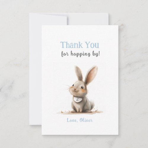 Cute Blue Bunny Birthday Thank You Cards