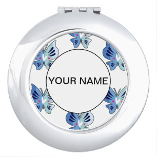 Cute Blue Butterflies Compact Mirror