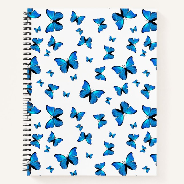 Cute blue butterflies notebook (Front)