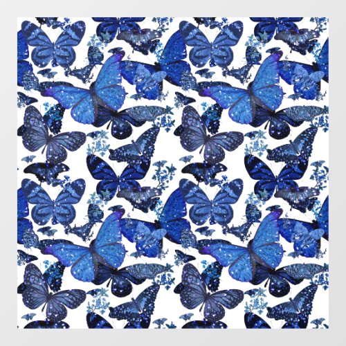 cute blue butterflies with glitter window cling