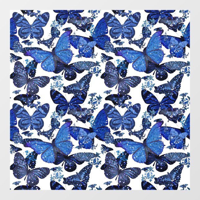 cute blue butterflies with glitter window cling (Sheet)