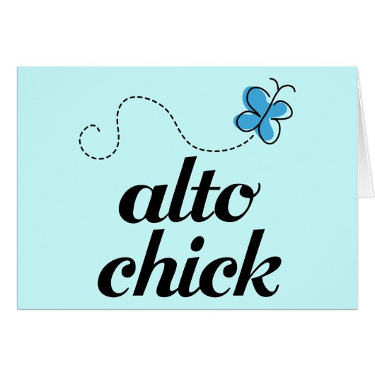 Cute Blue Butterfly Music Alto Chick Gift (Front Horizontal)