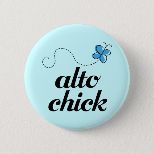Cute Blue Butterfly Music Alto Chick Gift Button