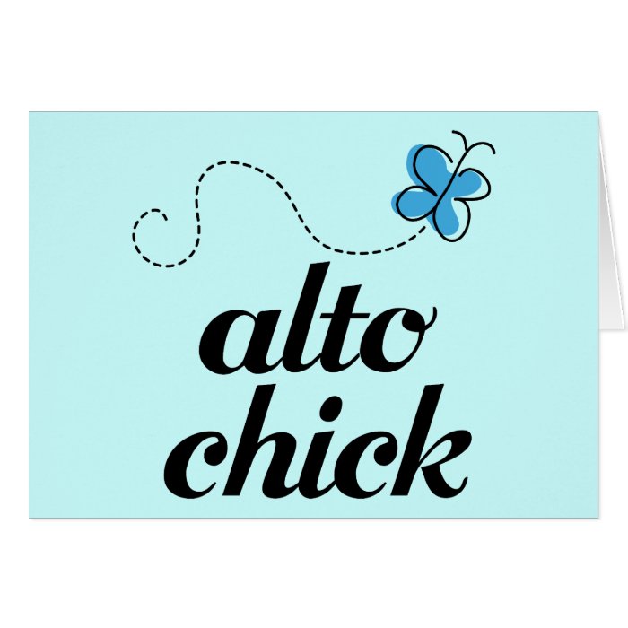 Cute Blue Butterfly Music Alto Chick Gift Card