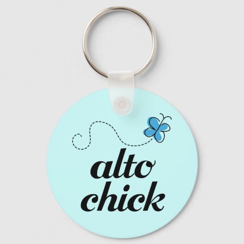 Cute Blue Butterfly Music Alto Chick Gift Keychain