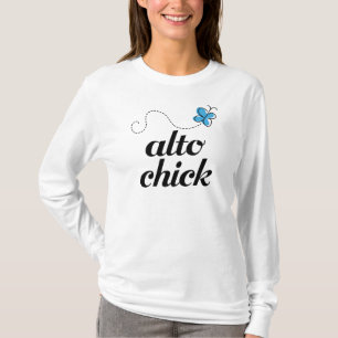 Cute Blue Butterfly Music Alto Chick Gift T-Shirt