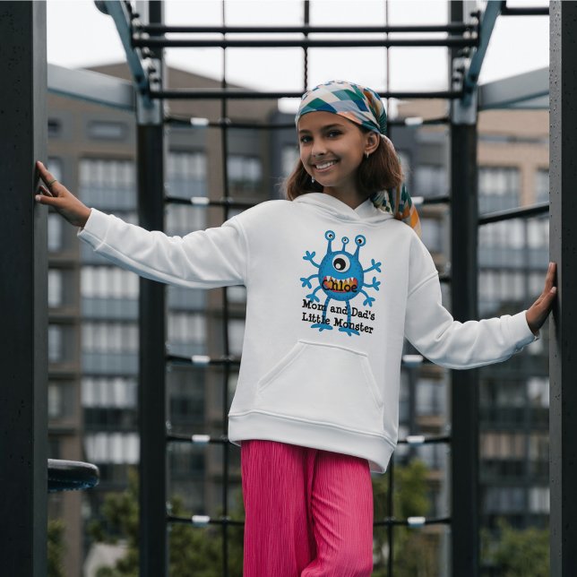 Cute Blue Cartoon Monster Funny Fun for Kids Hoodie (Creator Uploaded)