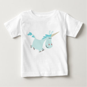 Cute Blue Cartoon Unicorn Baby T-Shirt