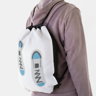 Cute Blue Casual Canvas Sneakers Drawstring Bag
