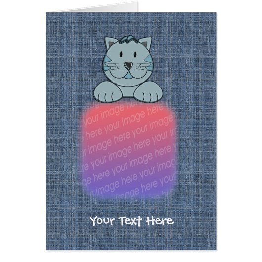 Cute Blue Cat Your Photo Card (Front)