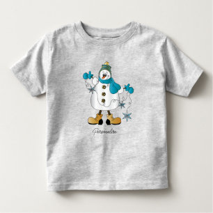 Cute Blue Christmas Snowman   Toddler T-shirt