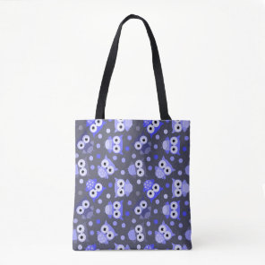 Cute blue colorful owl pattern tote bag