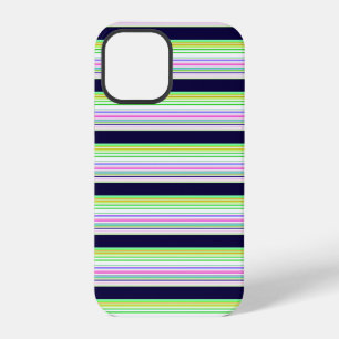 Cute blue colorful stripes iPhone 12 pro case