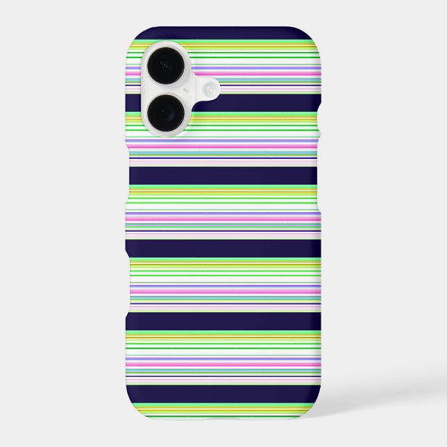 Cute blue colorful stripes iPhone case (Back)
