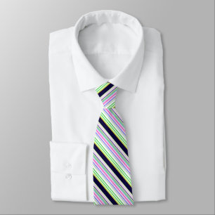 Cute blue colorful stripes neck tie